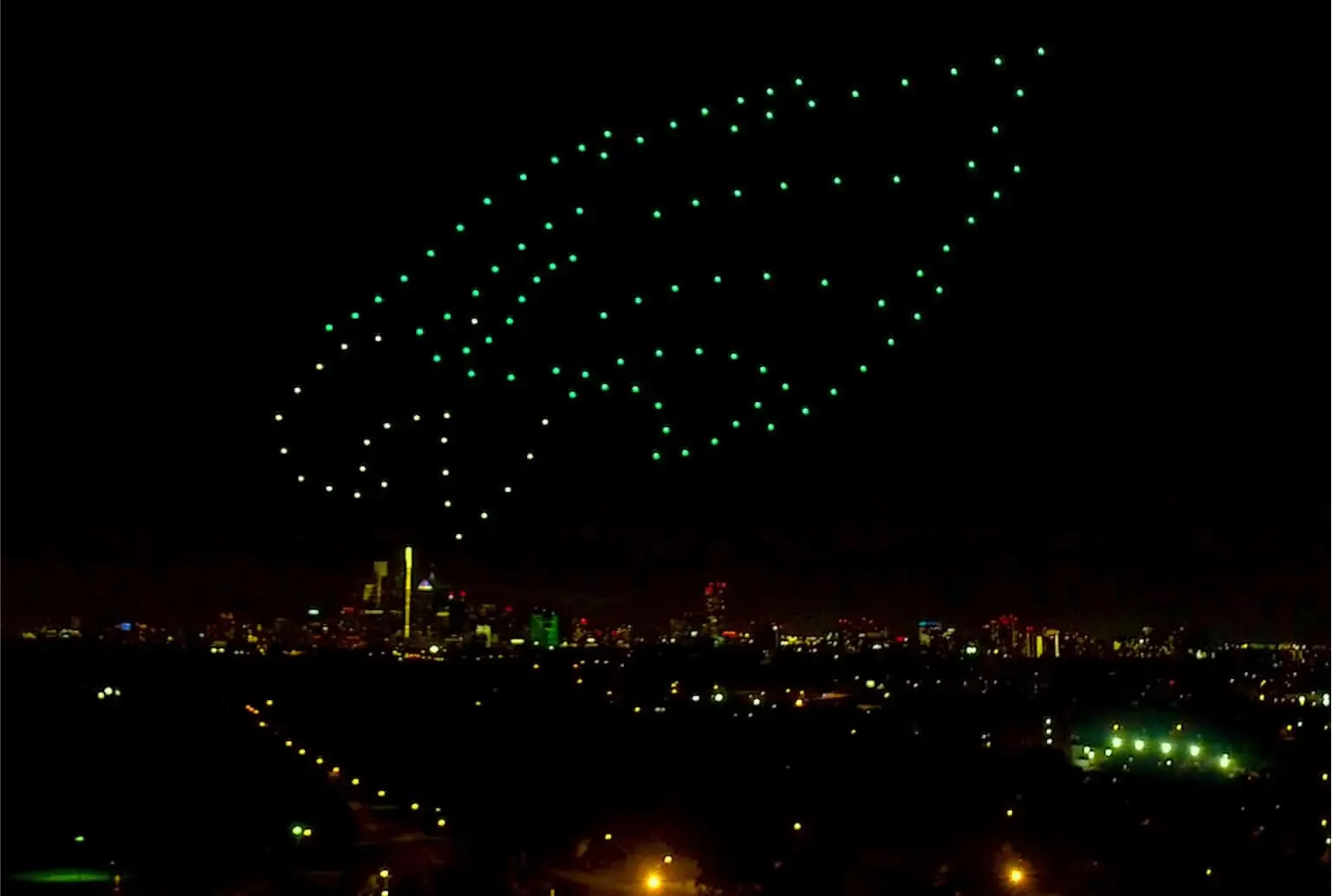 Verge Aero drones making the Philadelphia Eagles Logo