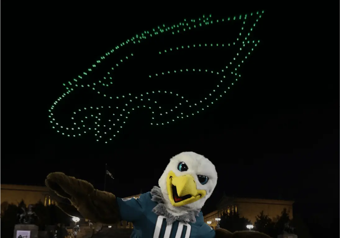 Verge Aero Drone Show Kickoff the Eagles 2020 Season