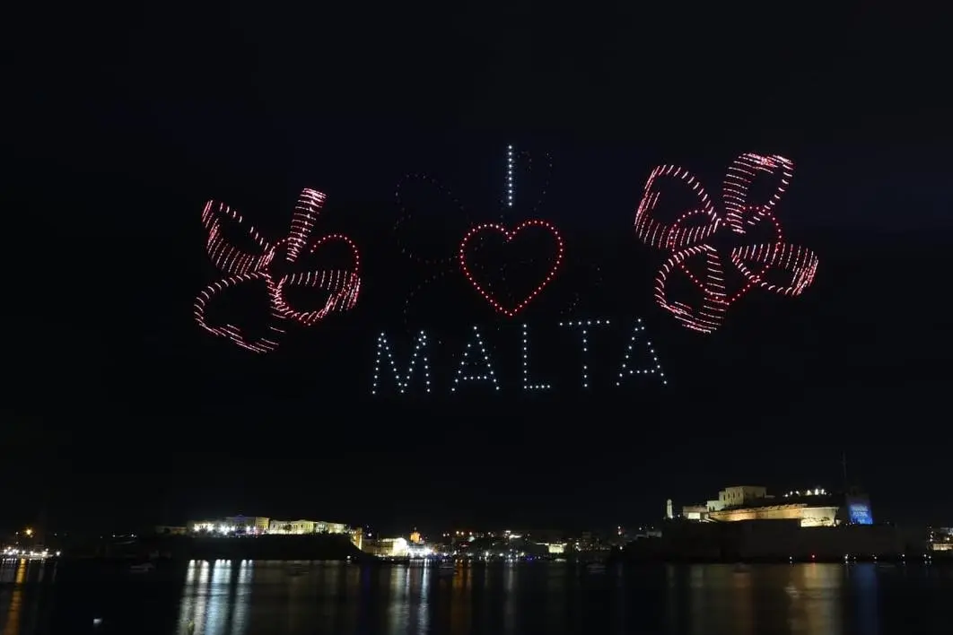 Drone show celebration in Malta, 2023